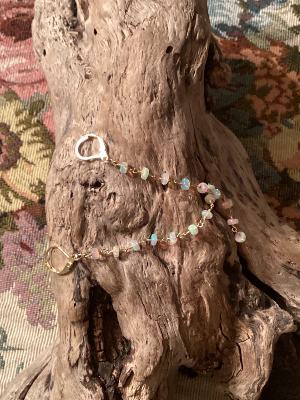 Handmade Gold Ethiopian Fire Opal Earrings